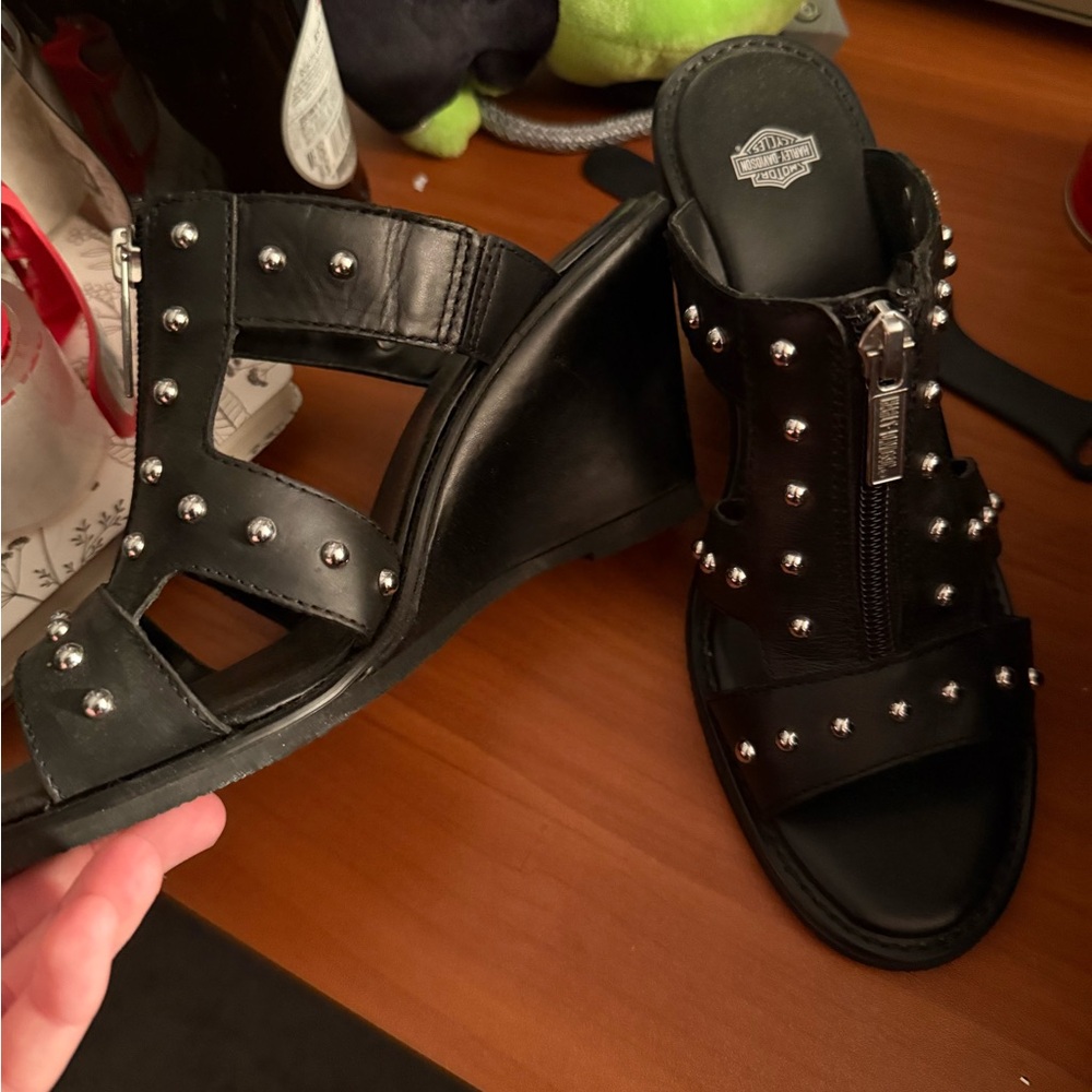 Harley-Davidson Black Studded Sandals - Picture 3 of 4